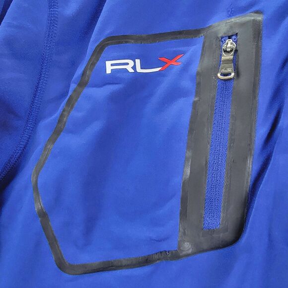 Ralph Lauren RLX Pullover Mens L LOGO Blue Quarter Zip Golf Performance Stretch - Picture 6 of 10
